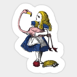 pop art alice playing croquet Sticker